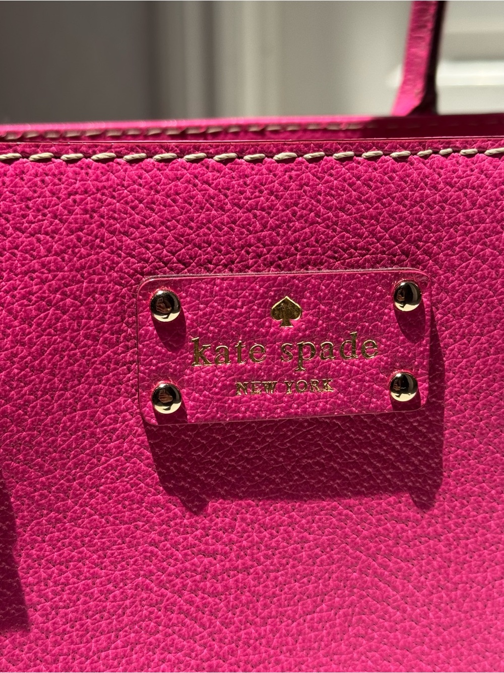 kate spade Bright Pink Structured Leather Tote - Picture 3 of 5